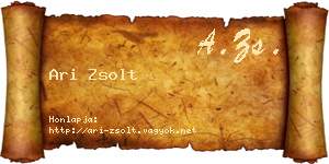 Ari Zsolt névjegykártya